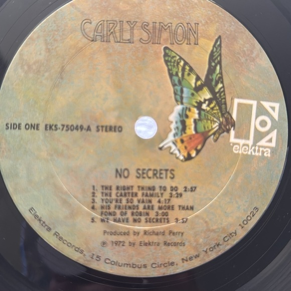 70’s vintage Carly Simon No Secrets LP vinyl album classic rock legend - Picture 7 of 8